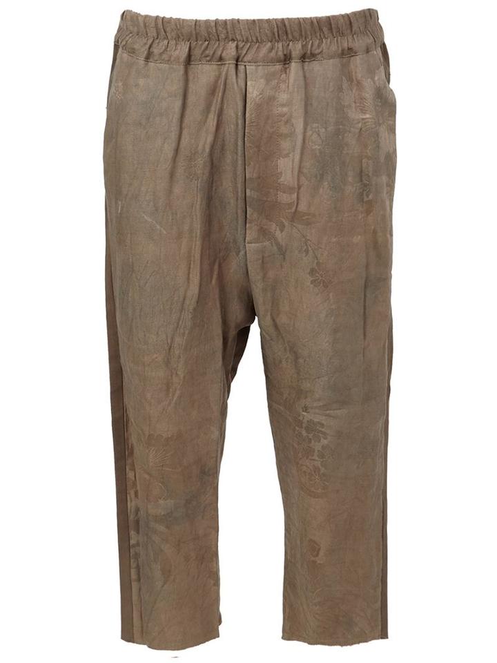 By Walid Cropped Floral Jacquard Trousers