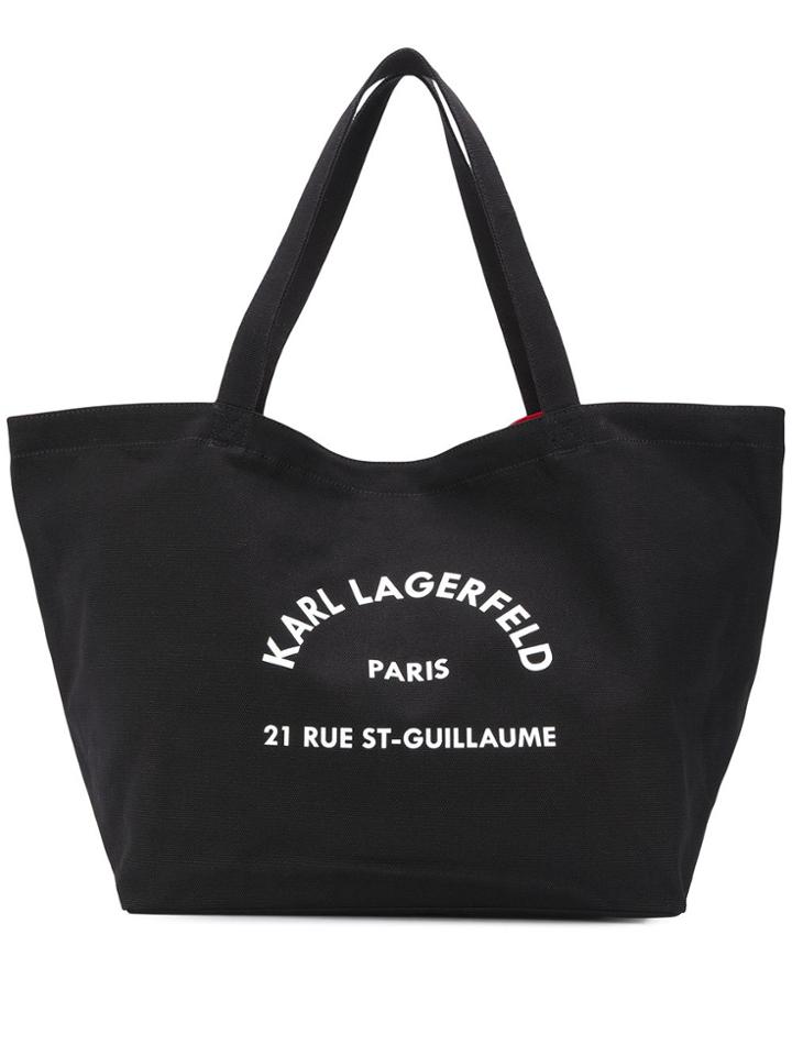 Karl Lagerfeld K/rue St Guillaume Canvas Tote Bag - Black