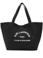 Karl Lagerfeld K/rue St Guillaume Canvas Tote Bag - Black