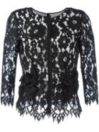 Marc Jacobs Floral Lace Blouse, Women's, Size: 4, Black, Silk/nylon/rayon/cotton