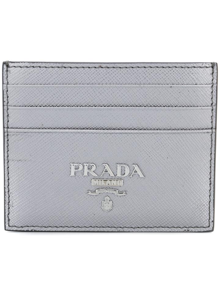 Prada Saffiano Logo Cardholder - Metallic