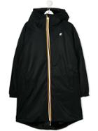 K Way Kids Teen Zipped Hooded Coat - Black