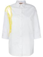 No21 Lace Panel Oversized Shirt, Women's, Size: 40, White, Cotton