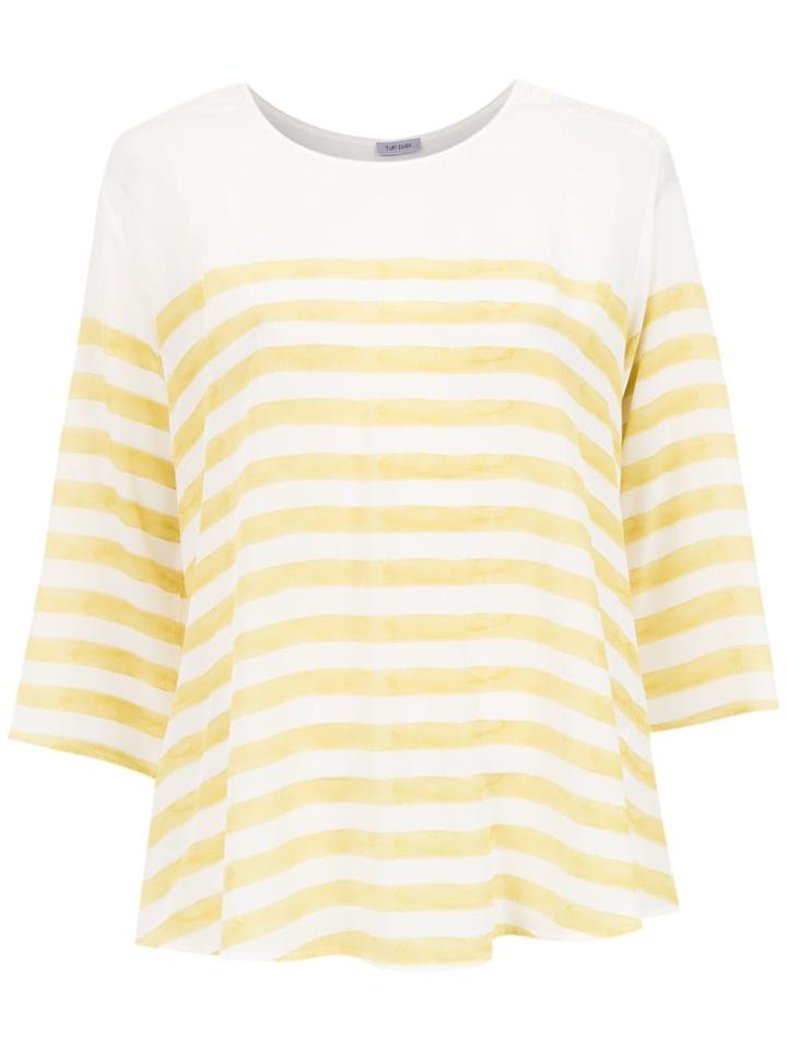 Tufi Duek Printed Silk Top - Yellow & Orange