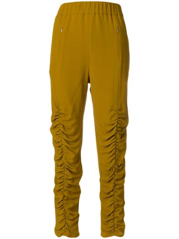 Veronique Leroy Gathered Leg Trousers - Yellow & Orange