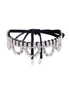 Area Tie-fastening Crystal Necklace - White