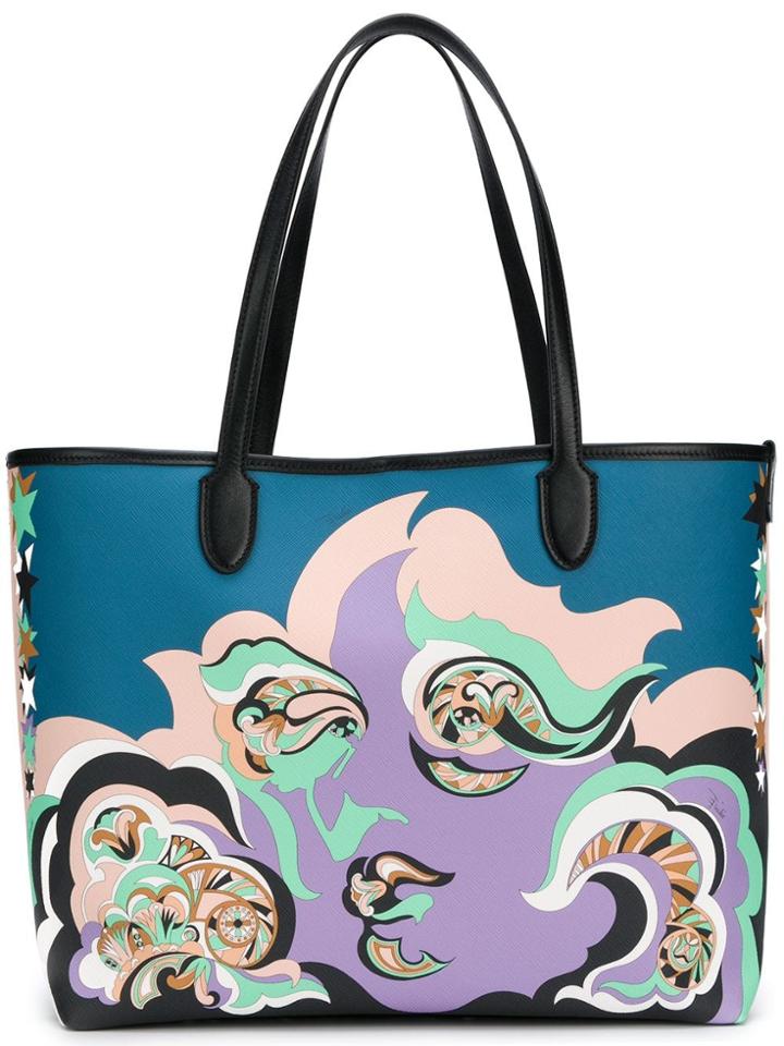 Emilio Pucci Printed Oversized Tote - Pink & Purple