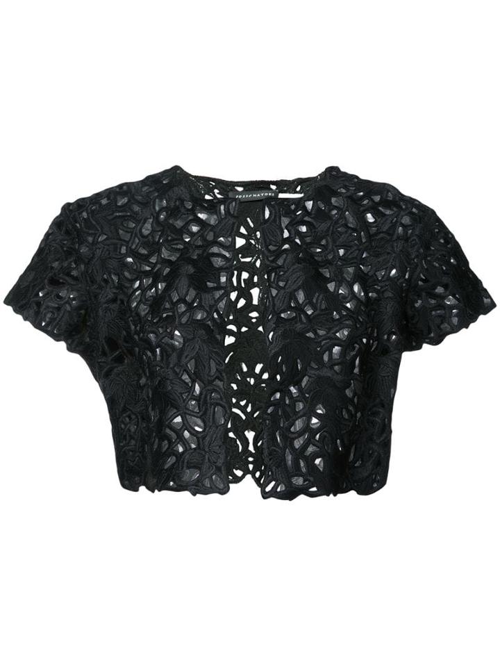 Josie Natori Lace Detail Bolero - Black
