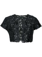 Josie Natori Lace Detail Bolero - Black