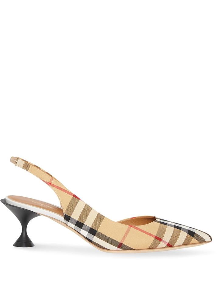 Burberry Vintage Check Slingback Pumps - Neutrals