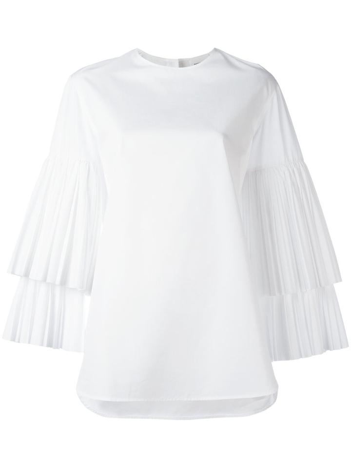 Monographie Pleated Sleeve Blouse, Women's, Size: Xs, White, Cotton