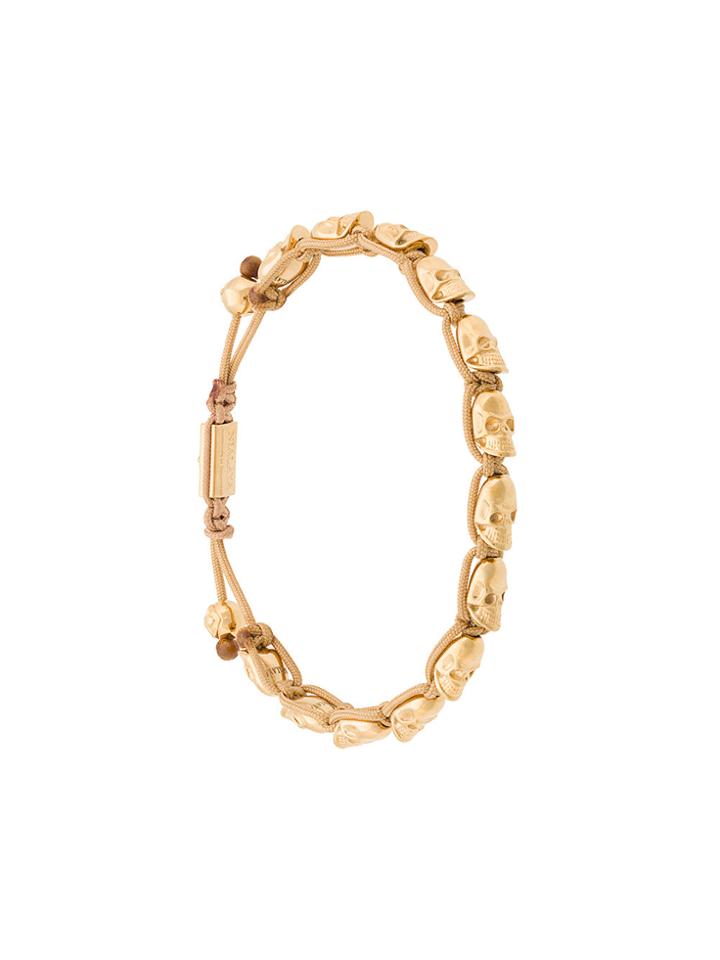 Nialaya Jewelry Skull Beaded Bracelet - Yellow & Orange