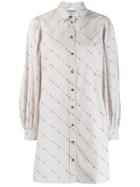 Ganni Oversized Floral Print Shirt - Grey