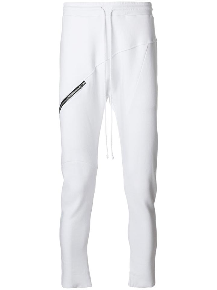 Lost & Found Rooms Zipped Pocket Skinny Sweatpants - White