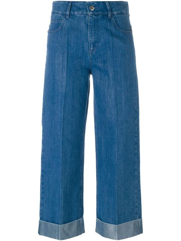 Each X Other Wide Leg Cropped Jeans, Women's, Size: 28, Blue, Cotton
