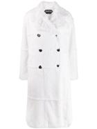 Tom Ford Faux Fur Double Breasted Coat - White