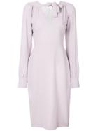 Tom Ford Cut-out Balloon Sleeve Midi Dress - Pink & Purple
