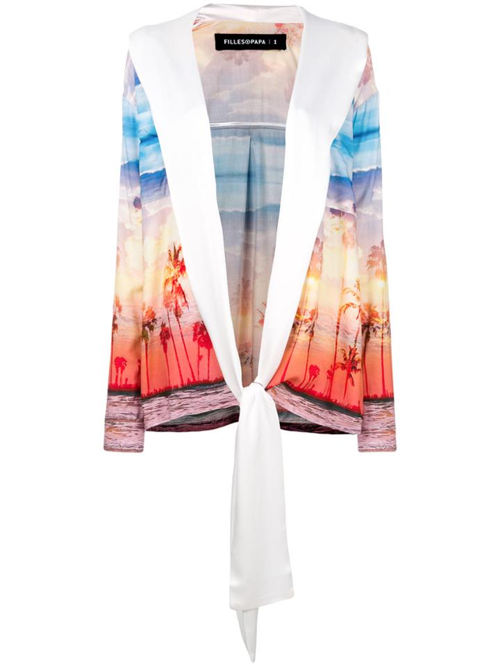 Filles A Papa Kenny Sunset Print Jacket - Multicolour