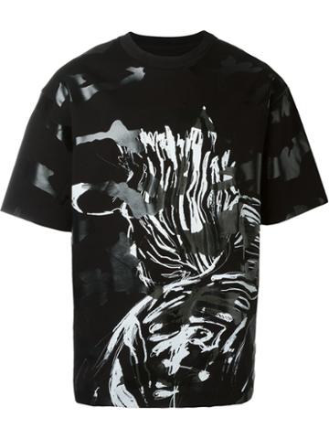 System Homme Brush Print Camouflage Effect T-shirt