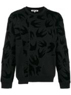 Mcq Alexander Mcqueen Swallow Print Panelled Sweatshirt - Black