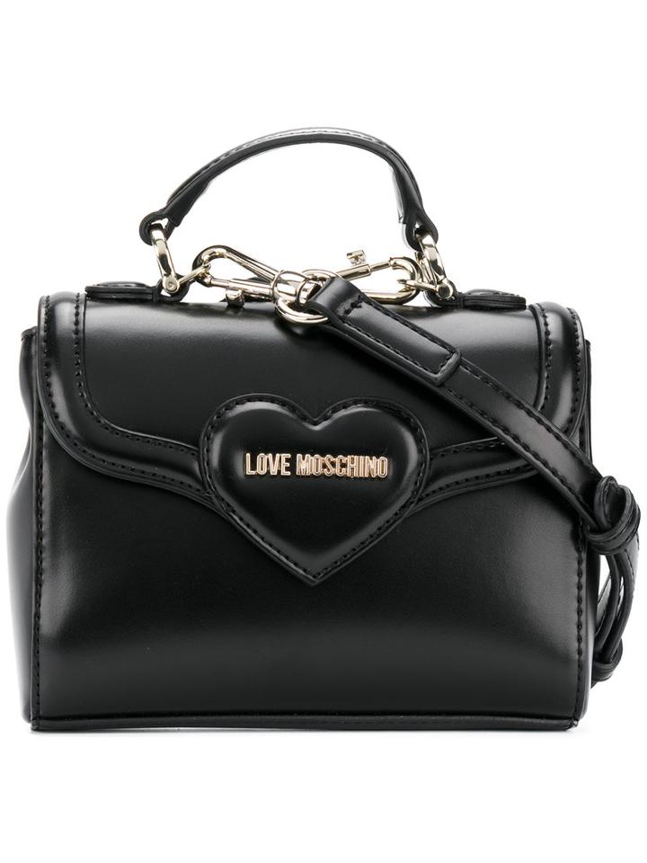 Love Moschino - Heart Detail Tote - Women - Leather/polyurethane - One Size, Black, Leather/polyurethane