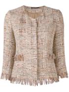 Tagliatore - Fitted Woven Blazer - Women - Cotton/acrylic/polyamide/viscose - 46, Nude/neutrals, Cotton/acrylic/polyamide/viscose