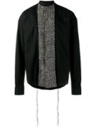 Haider Ackermann Sequinned Panel Shirt, Men's, Size: Xs, Black, Cotton/acrylic/nylon/virgin Wool