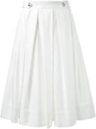 Loveless Pleated Skirt, Women's, Size: 36, White, Cotton/polyurethane