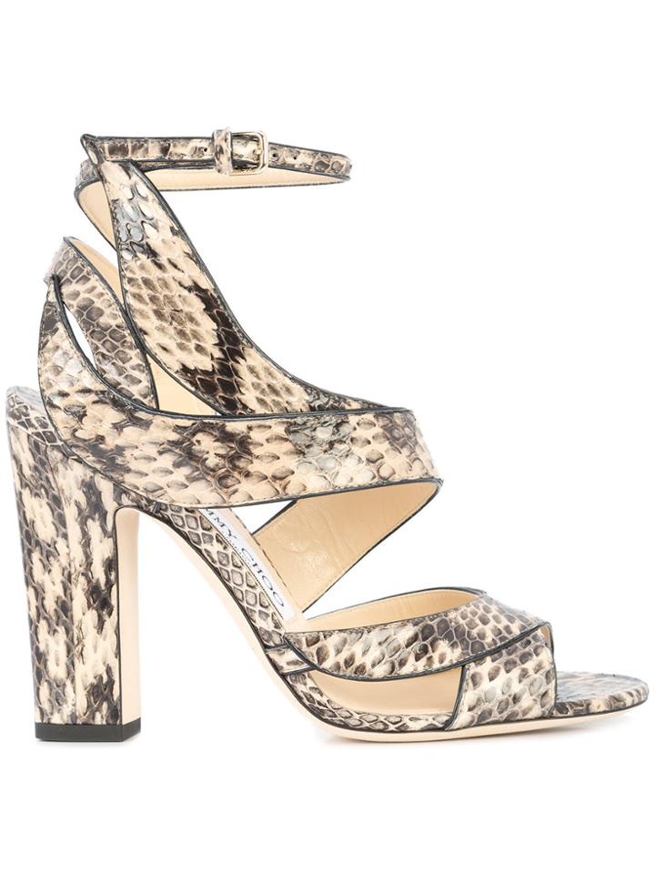 Jimmy Choo Falcon 100 Sandals - Nude & Neutrals