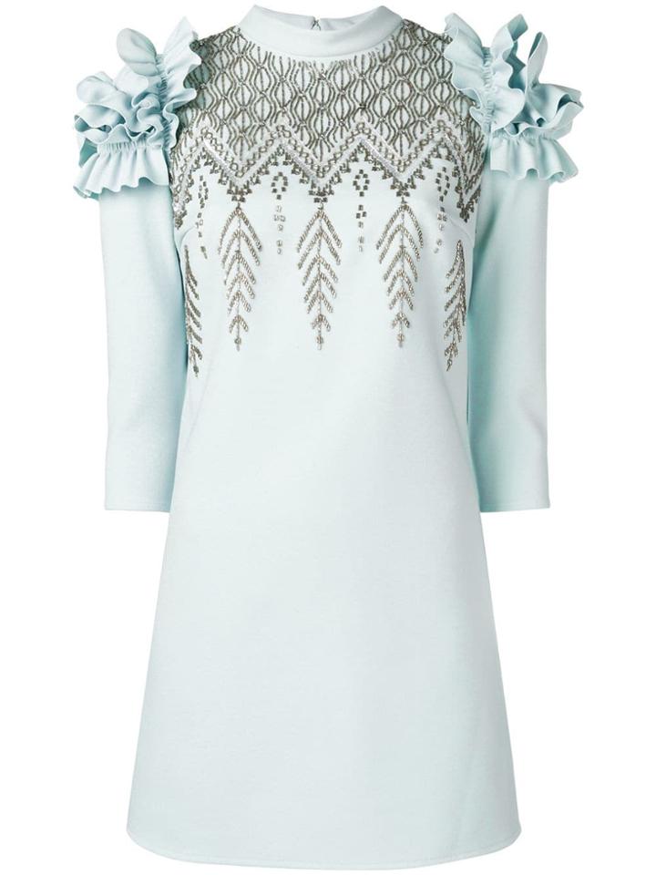 Elisabetta Franchi Sequin Party Dress - Blue