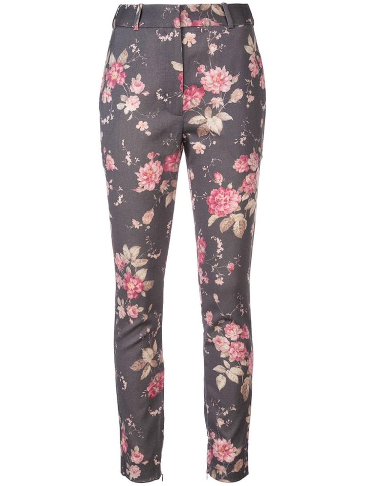 Zimmermann Floral Straight Leg Trousers - Grey
