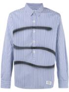 Neighborhood 's' Print Striped Shirt, Men's, Size: Xl, Blue, Cotton