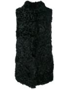 Numerootto Mid-length Fur Gilet - Black