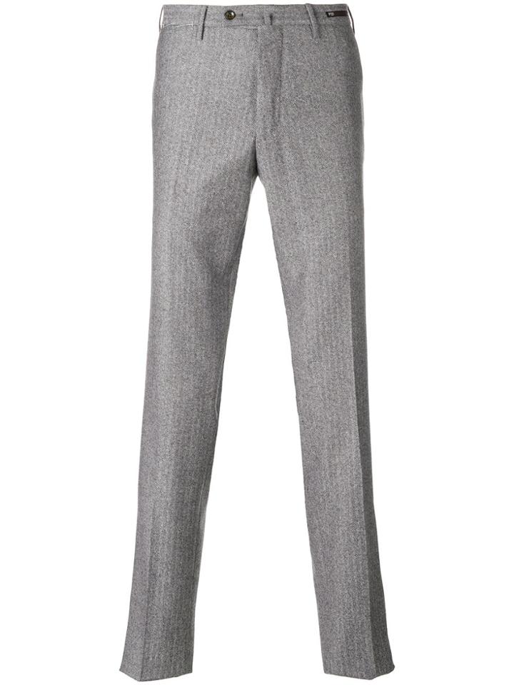 Pt01 Textured Straight Leg Trousers - Grey