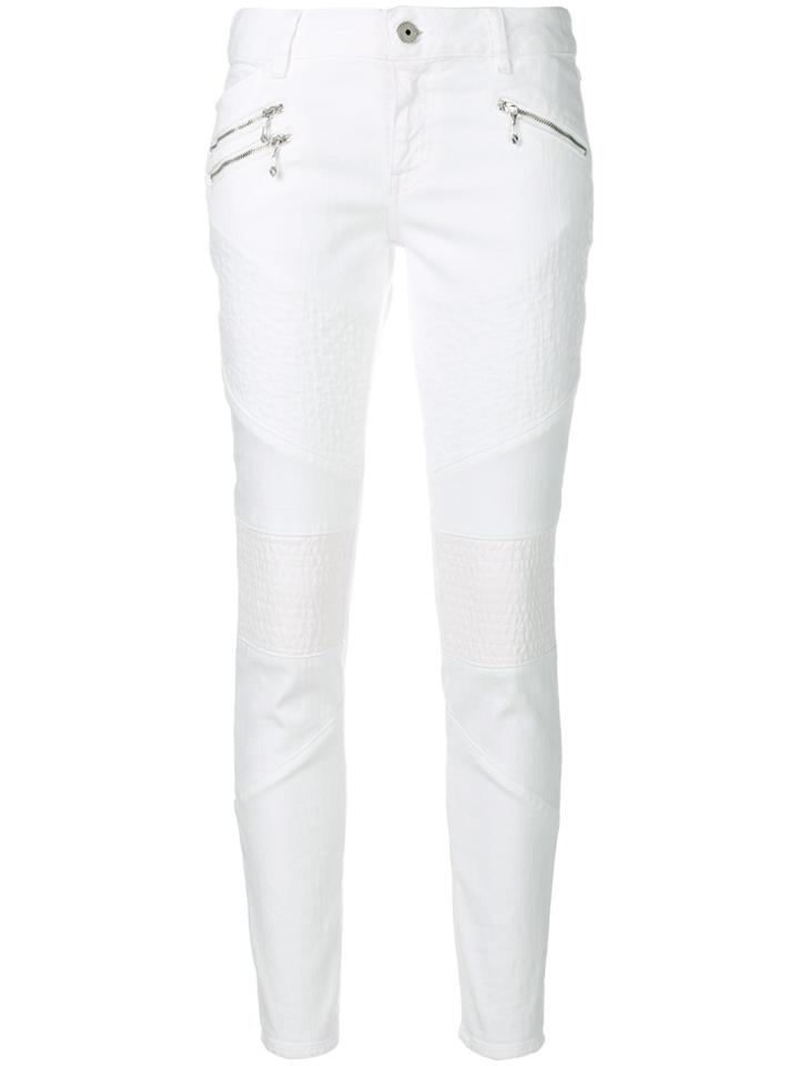 Just Cavalli Casual Biker Jeans - White