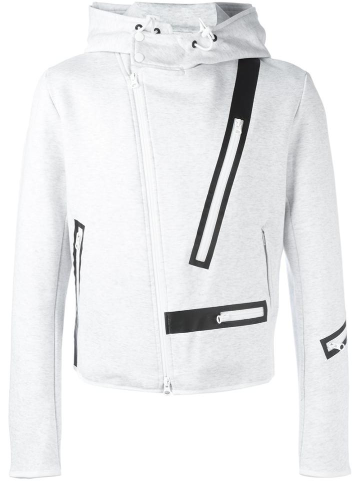 Y-3 Zipped Hoodie, Men's, Size: Xs, Grey, Polyester/spandex/elastane
