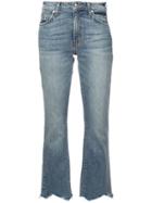 Derek Lam 10 Crosby Gia Cropped Flare With Destroyed Hem - Blue