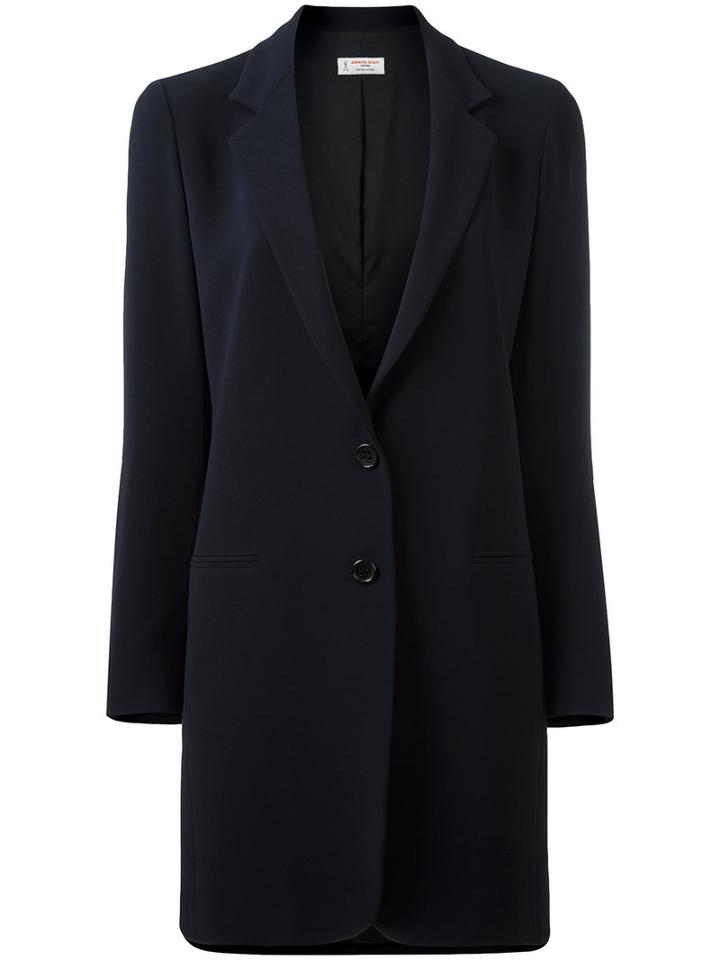 Alberto Biani - Lapelled Coat - Women - Polyester/acetate/triacetate/viscose - 40, Blue, Polyester/acetate/triacetate/viscose
