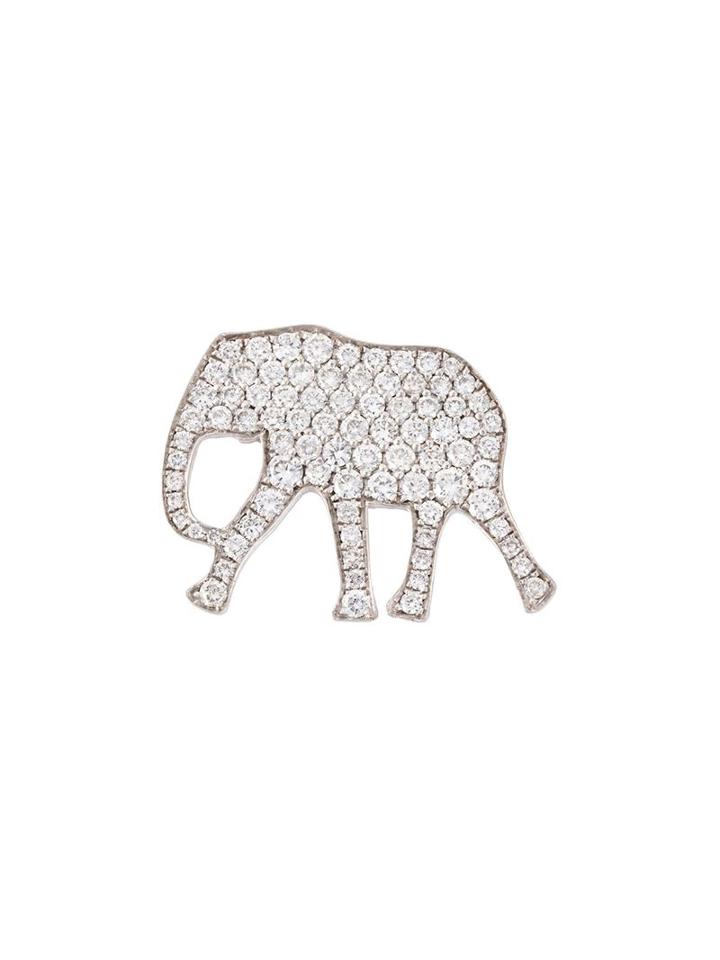 Marc Alary 'elephant' Diamond Charm Pendant, Adult Unisex, Metallic