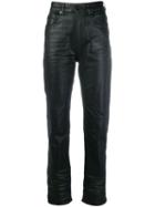 Diesel Black Gold Waxed-effect High-waisted Trousers