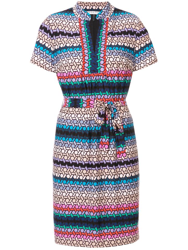Trina Turk Geometric Print Belted Dress - Multicolour
