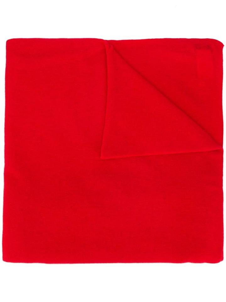 Allude Fine Knit Scarf - Red