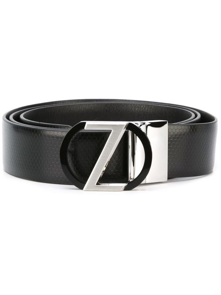 Z Zegna Logo Plaque Belt