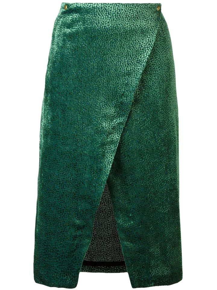 Roseanna - Devoré Wrap Skirt - Women - Silk/viscose - 36, Women's, Green, Silk/viscose