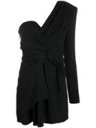 Saint Laurent One Shoulder Gathered Dress - Black