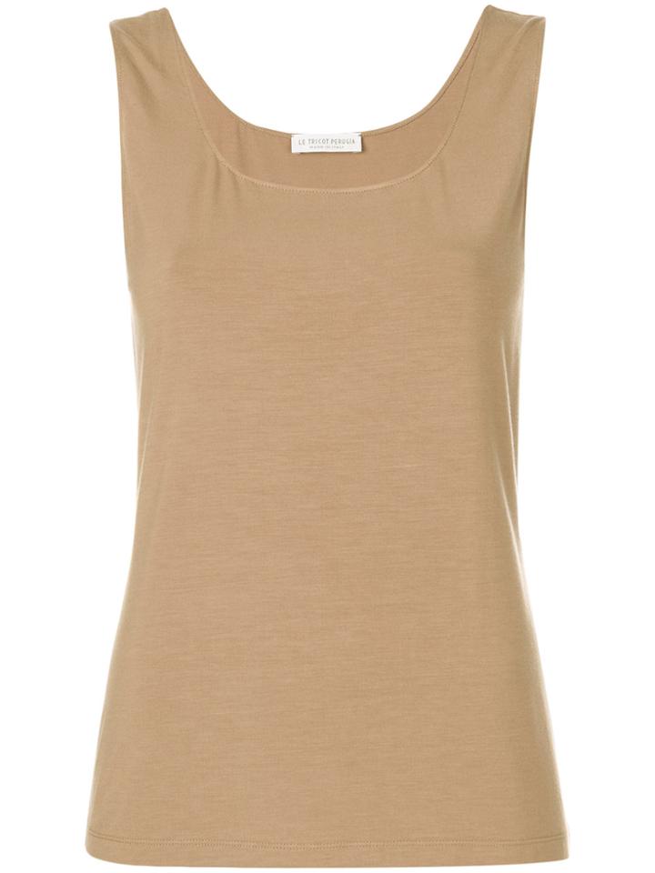Le Tricot Perugia Round Neck Vest - Nude & Neutrals
