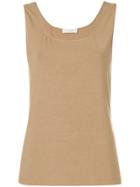 Le Tricot Perugia Round Neck Vest - Nude & Neutrals