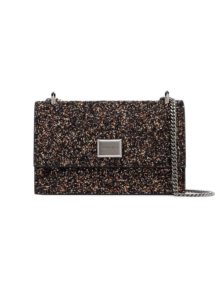Jimmy Choo Amethyst Mix Glitter Chain Clutch
