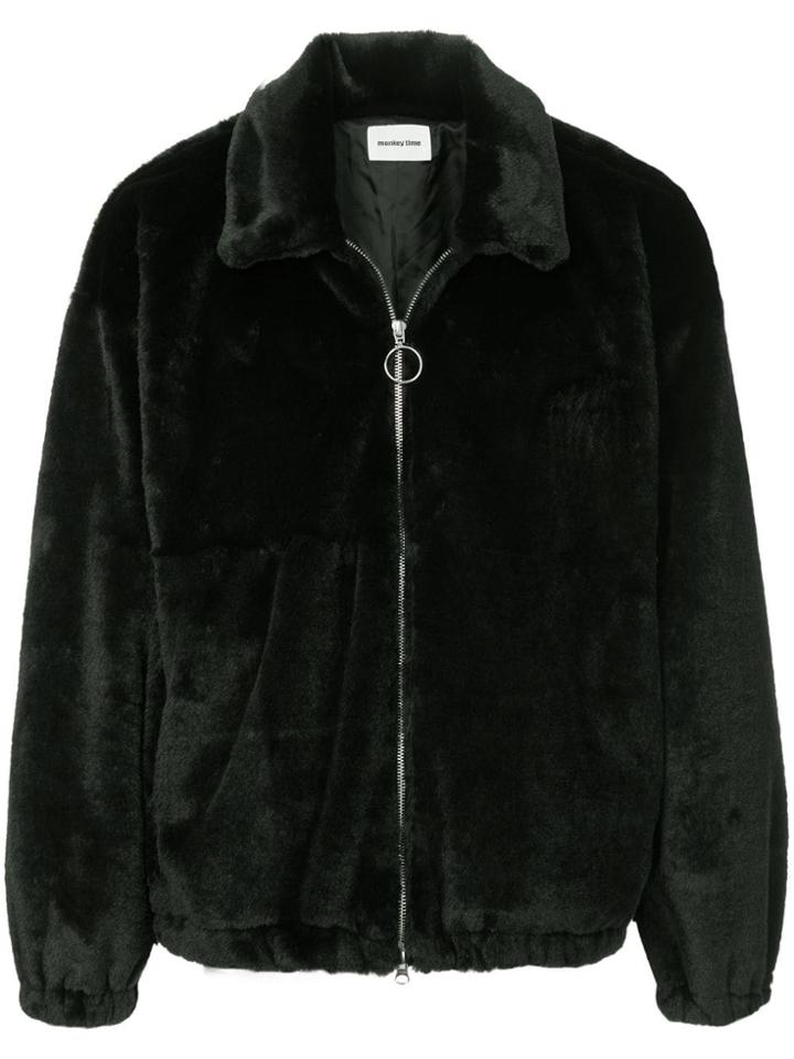Monkey Time Short Teddy Jacket - Black