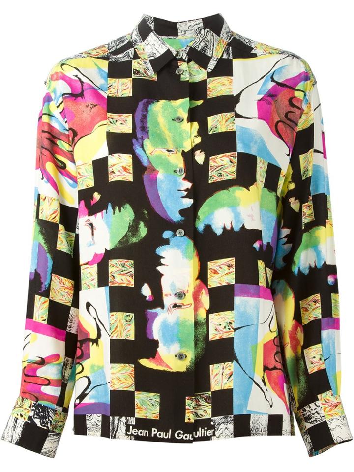 Jean Paul Gaultier Vintage 'gaultier Face' Print Shirt - Multicolour